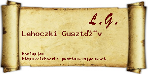 Lehoczki Gusztáv névjegykártya